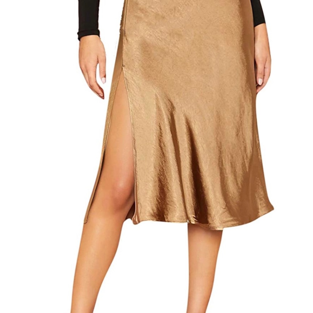 SHEIN Satin Midi Skirt with slit